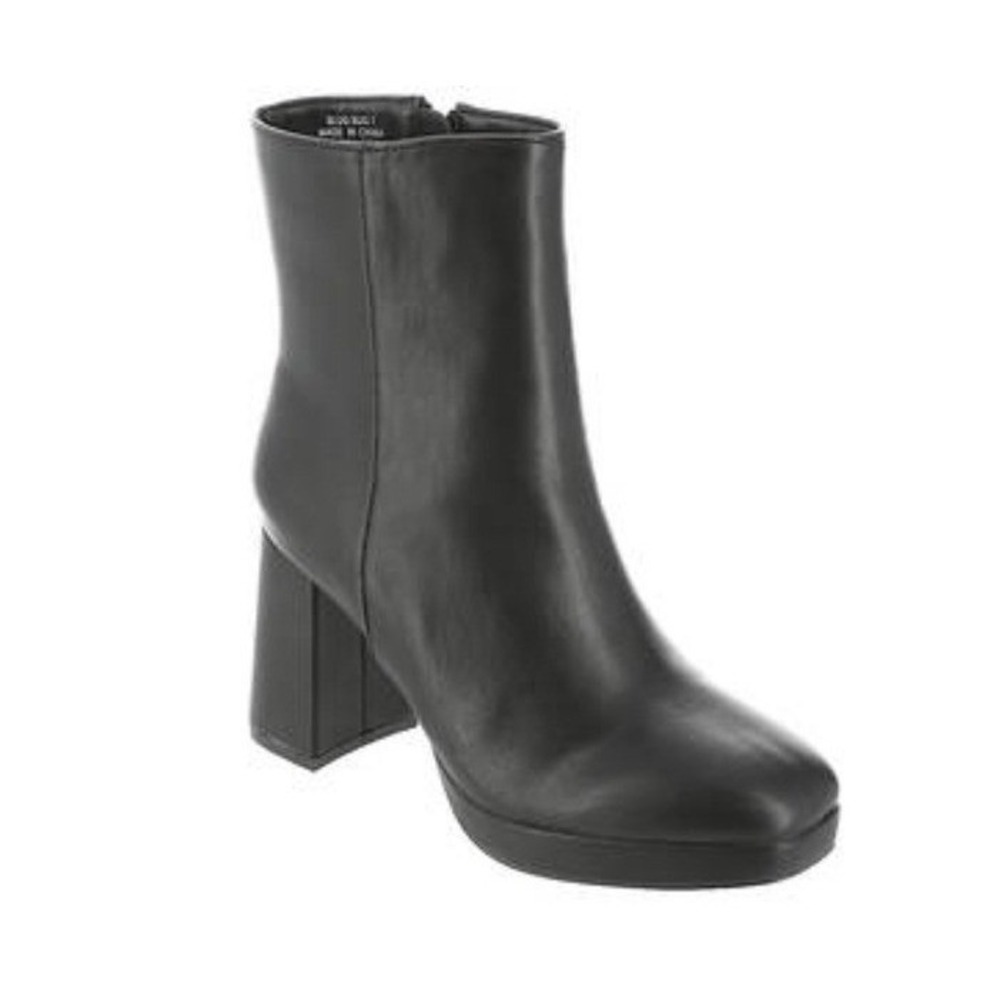 CORKYS Slug Bug Black Faux Leather Platform Chunky Heel Ankle Boots Women 11 NWT